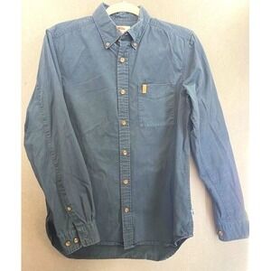 Fjallraven Ovik Solid‎ Twill Shirt LS Mens Regular Fit Button Down Blue Size S